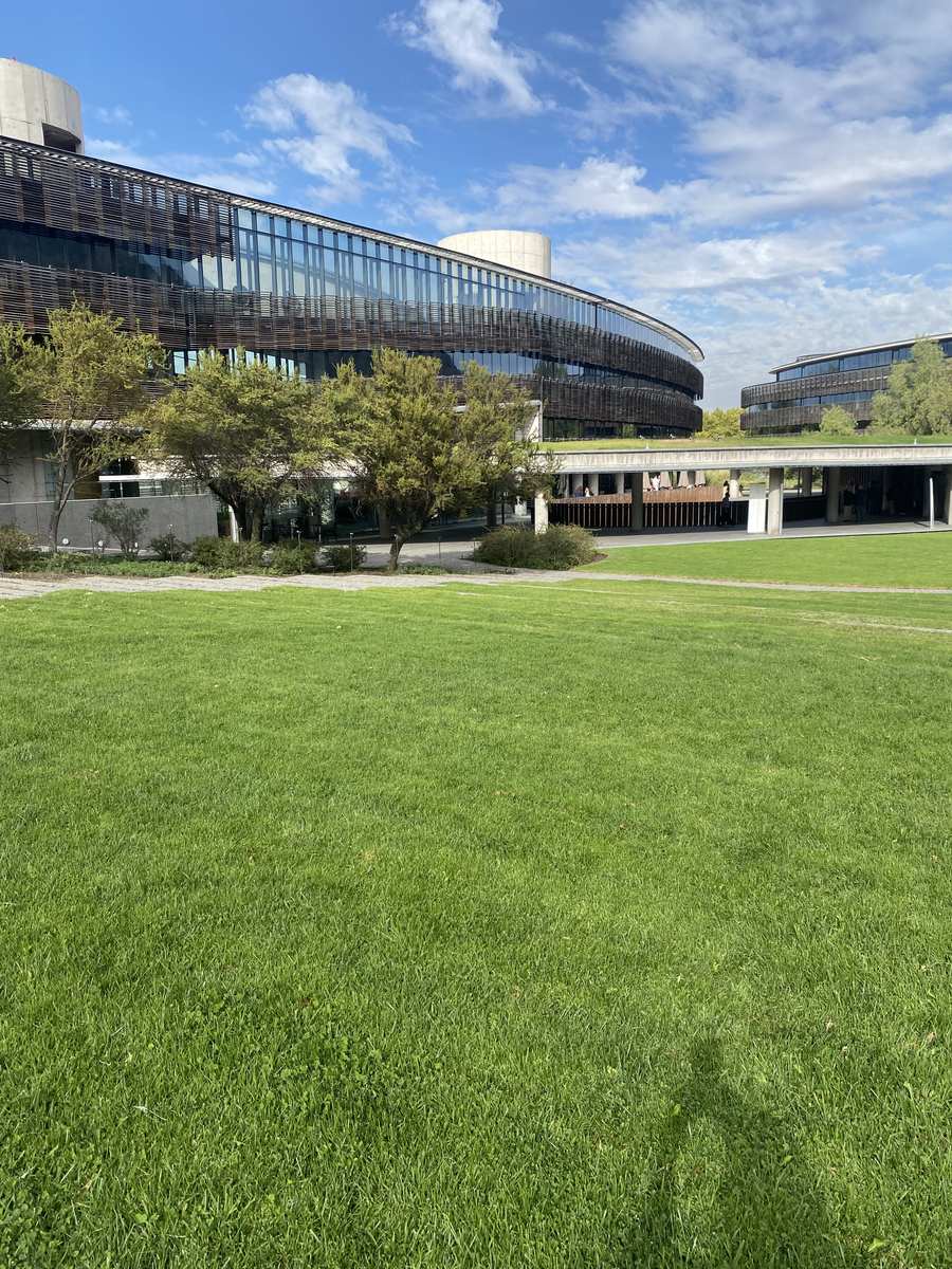 Áreas verdes de un edificio de oficinas en Vitacura