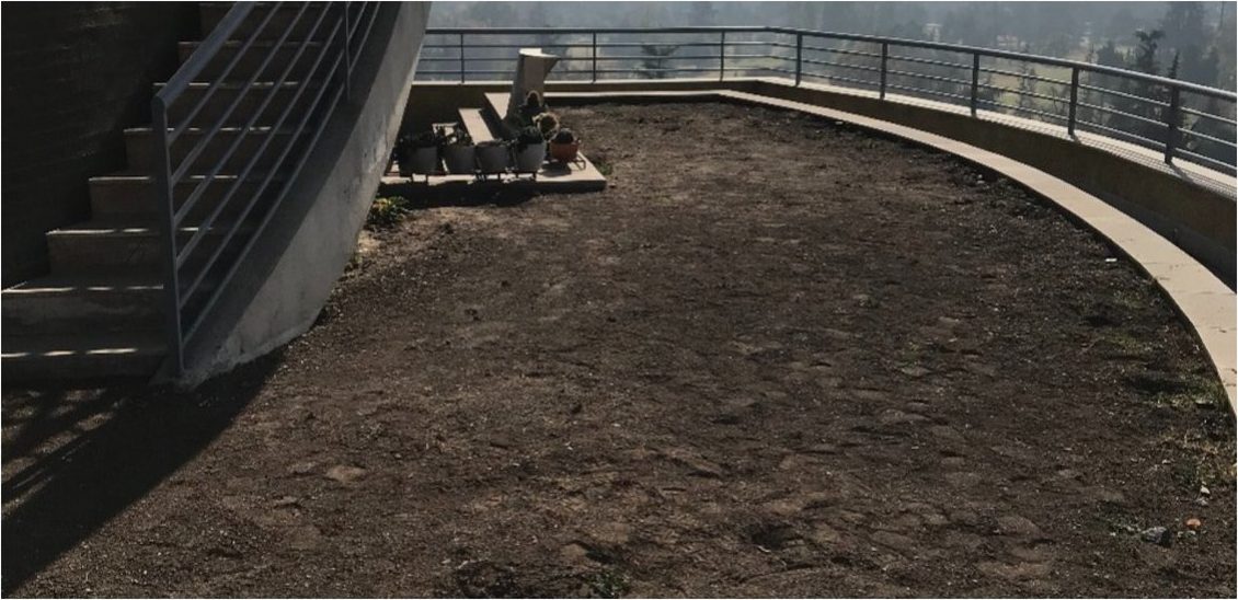 Terraza en altura en Las Condes antes de la construcción del jardín